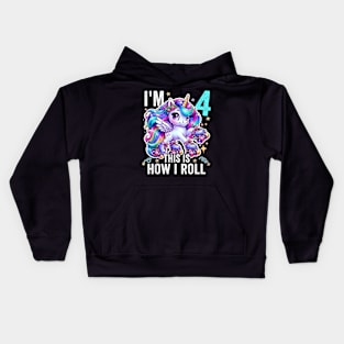 Kids 4 Year Old Shirt 4Th Birthday Girl Unicorn Kids Hoodie